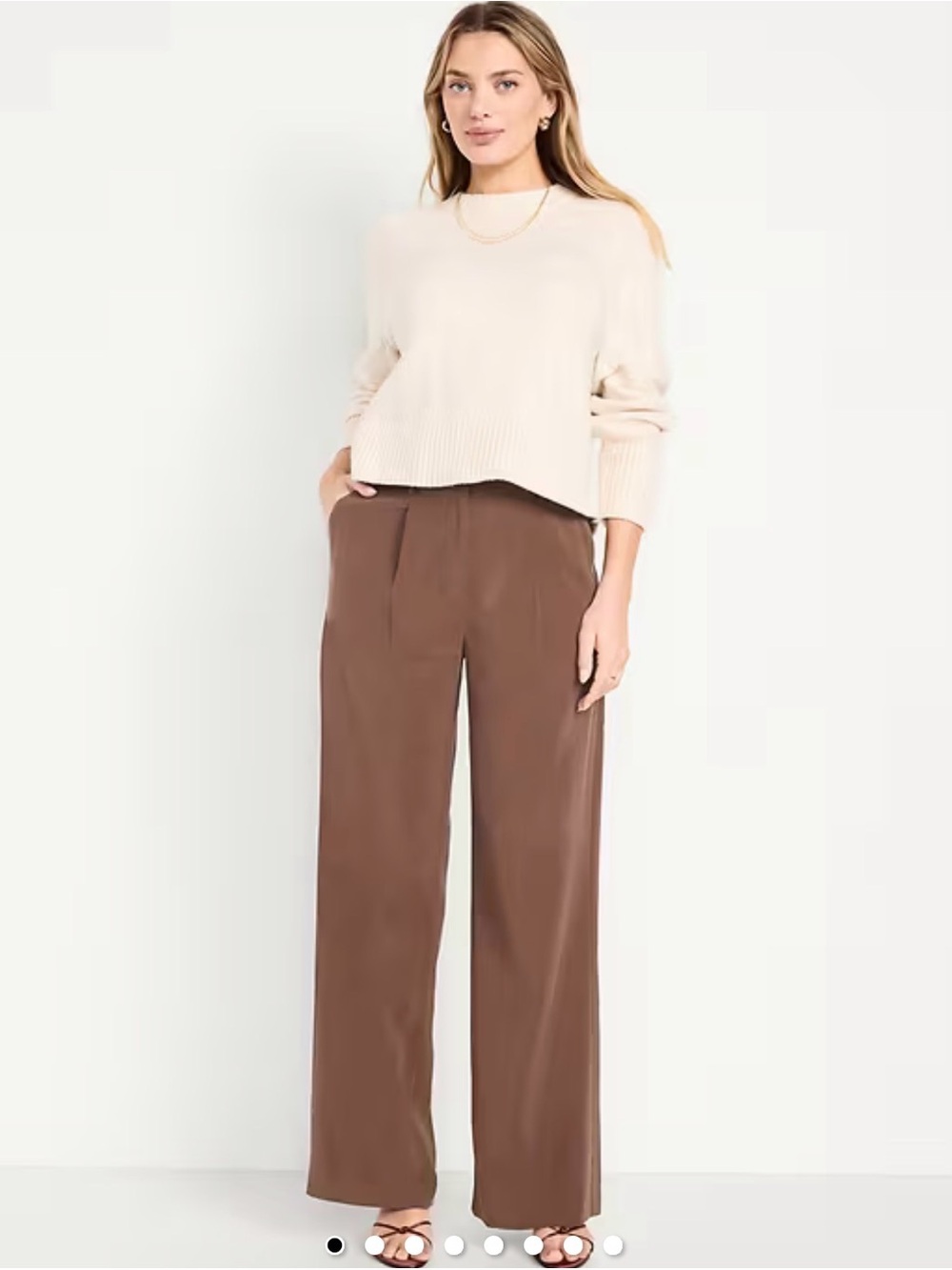 Old Navy Brown Wide-Leg High-Rise Trousers